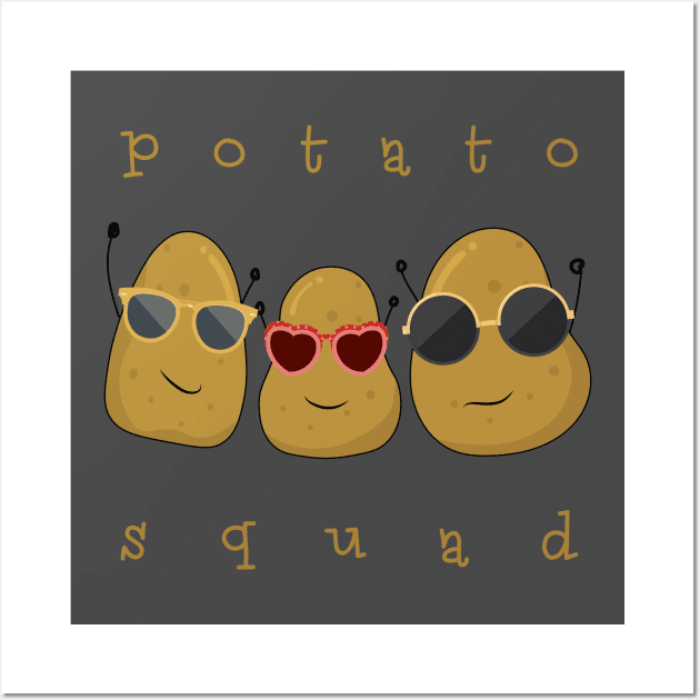 Funny Potato Squad Shirt - Sunglasses Potatoes Friends Wall Art by CMDesign